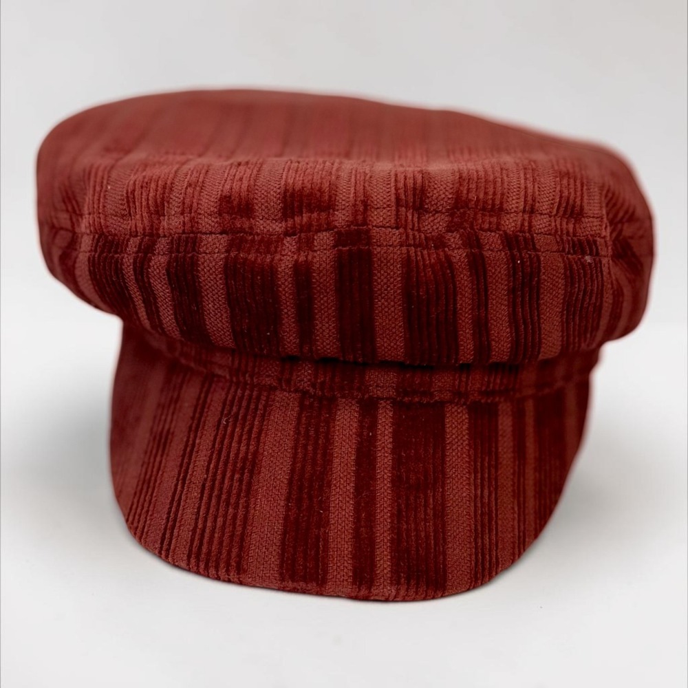 Gigi Pip Rust Red Corduroy Baker Boy Newsboy Cap Hat Women S/M NWT - Picture 3 of 6